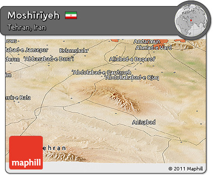 Satellite Panoramic Map of Moshīrīyeh
