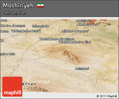 Satellite Panoramic Map of Moshīrīyeh