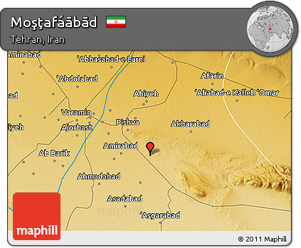 Physical 3D Map of Moşţafáābād