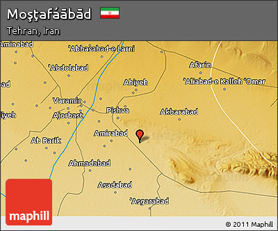 Physical 3D Map of Moşţafáābād