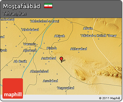 Physical 3D Map of Moşţafáābād