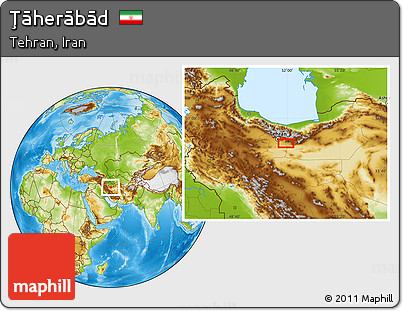 Physical Location Map of Ţāherābād
