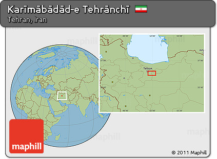 Savanna Style Location Map of Karīmābādād-e Tehrānchī