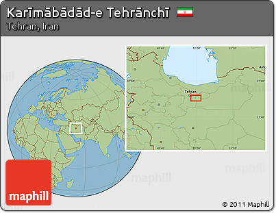 Savanna Style Location Map of Karīmābādād-e Tehrānchī