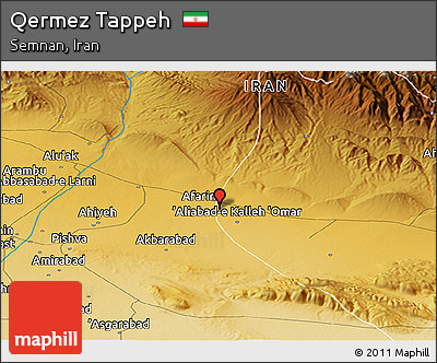 Physical Panoramic Map of Qermez Tappeh