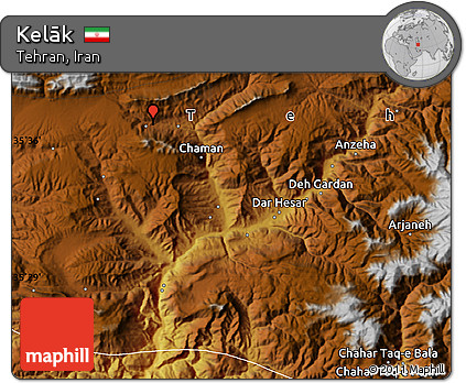 Physical Map of Kelāk