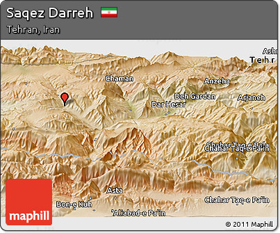 Satellite Panoramic Map of Saqez Darreh