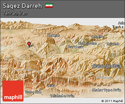 Satellite Panoramic Map of Saqez Darreh