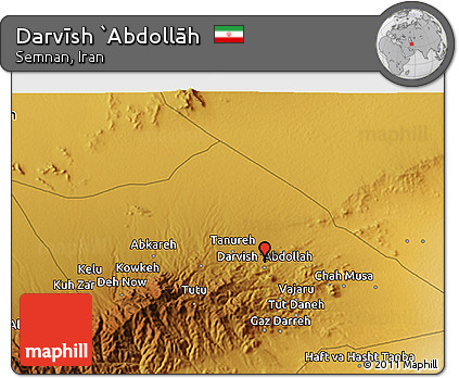Physical 3D Map of Darvīsh `Abdollāh