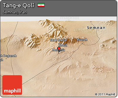 Satellite 3D Map of Tang-e Qolī