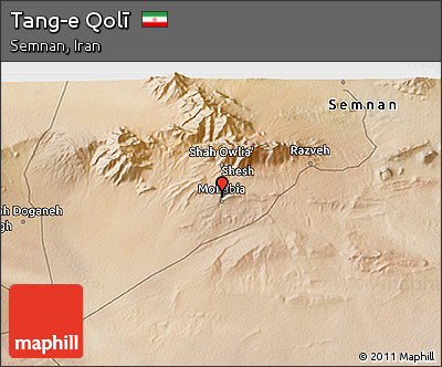 Satellite 3D Map of Tang-e Qolī