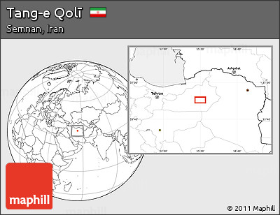 Blank Location Map of Tang-e Qolī