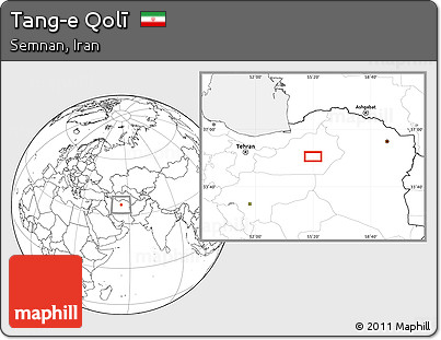 Blank Location Map of Tang-e Qolī