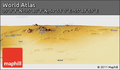 Physical Panoramic Map of the Area around 35° 24' 37" N, 55° 19' 30" E