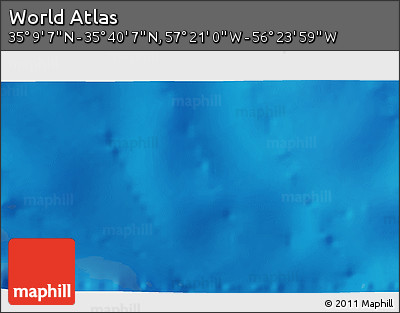 Physical 3D Map of the Area around 35° 24' 37" N, 56° 52' 30" W