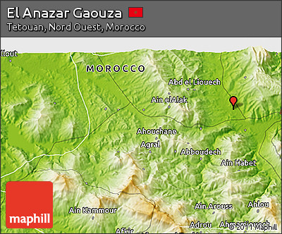 Physical 3D Map of El Anazar Gaouza