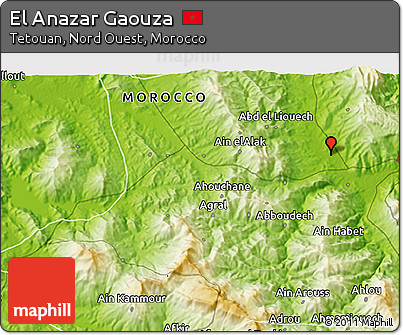 Physical 3D Map of El Anazar Gaouza