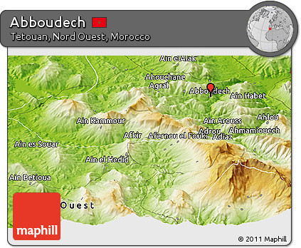 Physical Panoramic Map of Abboudech