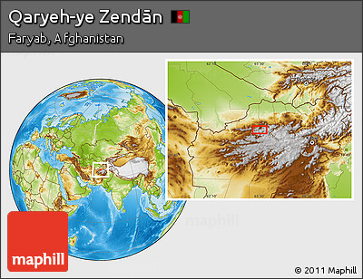 Physical Location Map of Qaryeh-ye Zendān