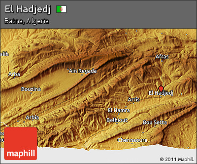 Physical 3D Map of El Hadjedj