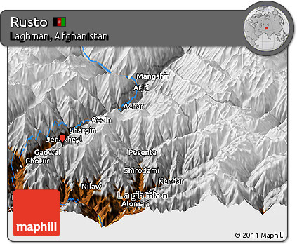 Physical Panoramic Map of Rusto