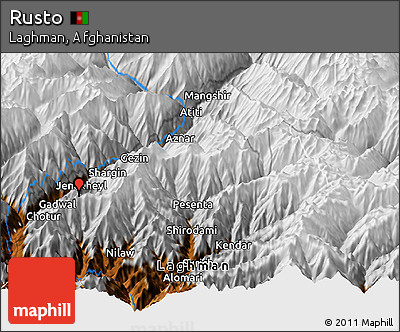 Physical Panoramic Map of Rusto
