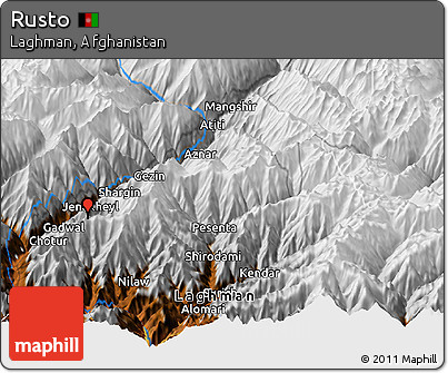 Physical Panoramic Map of Rusto