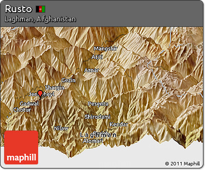 Satellite Panoramic Map of Rusto