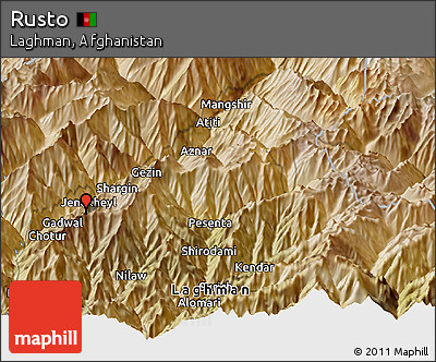 Satellite Panoramic Map of Rusto