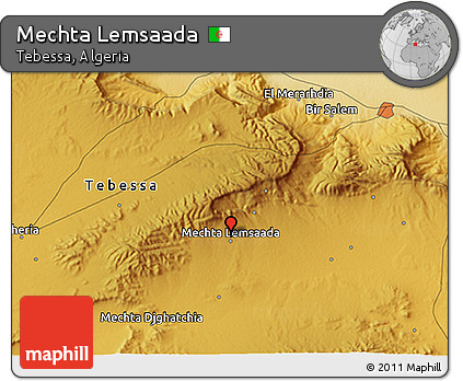 Physical 3D Map of Mechta Lemsaada