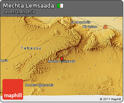 Physical 3D Map of Mechta Lemsaada