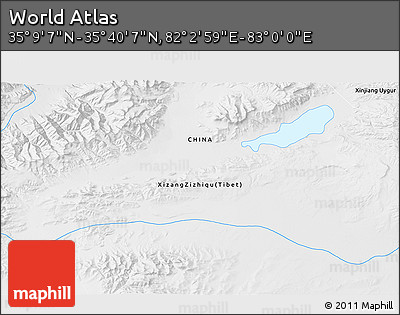 Physical 3D Map of the Area around 35° 24' 37" N, 82° 31' 30" E