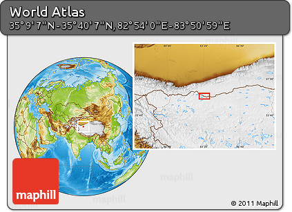 Physical Location Map of the Area around 35° 24' 37" N, 83° 22' 30" E