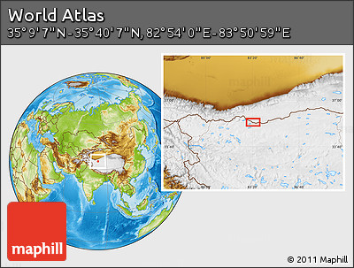 Physical Location Map of the Area around 35° 24' 37" N, 83° 22' 30" E