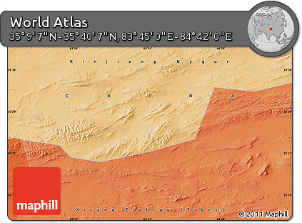 Political Map of the Area around 35° 24' 37" N, 84° 13' 29" E