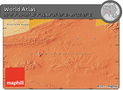 Political Map of the Area around 35° 24' 37" N, 85° 4' 29" E