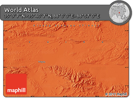 Political Map of the Area around 35° 24' 37" N, 88° 28' 29" E