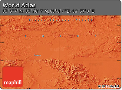 Political Map of the Area around 35° 24' 37" N, 88° 28' 29" E