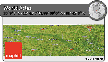 Satellite Panoramic Map of the Area around 35° 24' 37" N, 89° 10' 30" W
