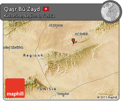 Satellite 3D Map of Qaşr Bū Zayd