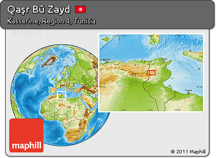 Physical Location Map of Qaşr Bū Zayd