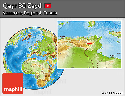 Physical Location Map of Qaşr Bū Zayd
