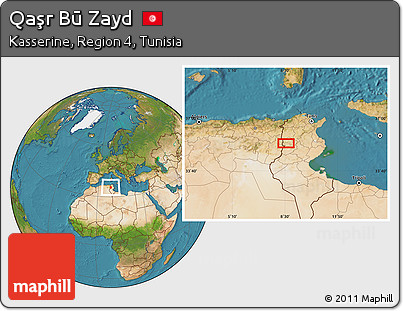 Satellite Location Map of Qaşr Bū Zayd