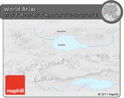 Physical 3D Map of the Area around 35° 24' 37" N, 91° 52' 30" E