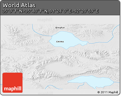 Physical 3D Map of the Area around 35° 24' 37" N, 91° 52' 30" E