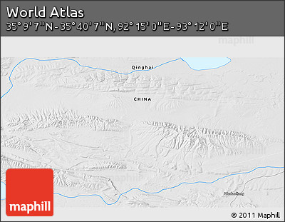Physical 3D Map of the Area around 35° 24' 37" N, 92° 43' 29" E