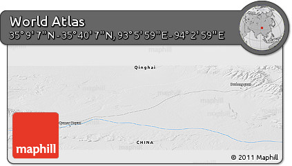 Physical Panoramic Map of the Area around 35° 24' 37" N, 93° 34' 29" E