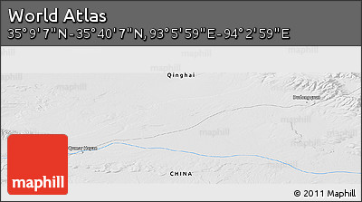 Physical Panoramic Map of the Area around 35° 24' 37" N, 93° 34' 29" E
