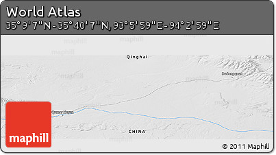 Physical Panoramic Map of the Area around 35° 24' 37" N, 93° 34' 29" E