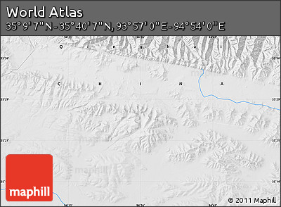 Physical Map of the Area around 35° 24' 37" N, 94° 25' 30" E